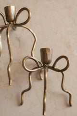 Set 2 portacandele a fiocco con candela avvento in regalo