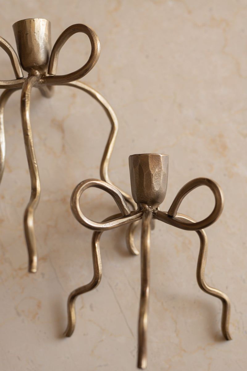 Set 2 portacandele a fiocco con candela avvento in regalo