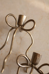 Set 2 portacandele a fiocco con candela avvento in regalo