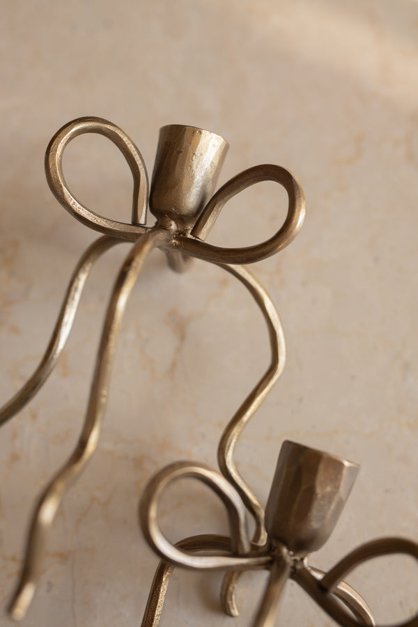 Set 2 portacandele a fiocco con candela avvento in regalo