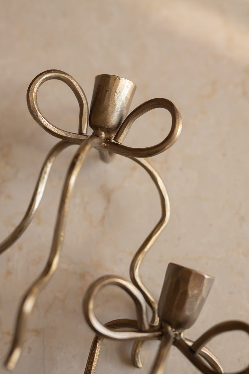 Set 2 portacandele a fiocco con candela avvento in regalo