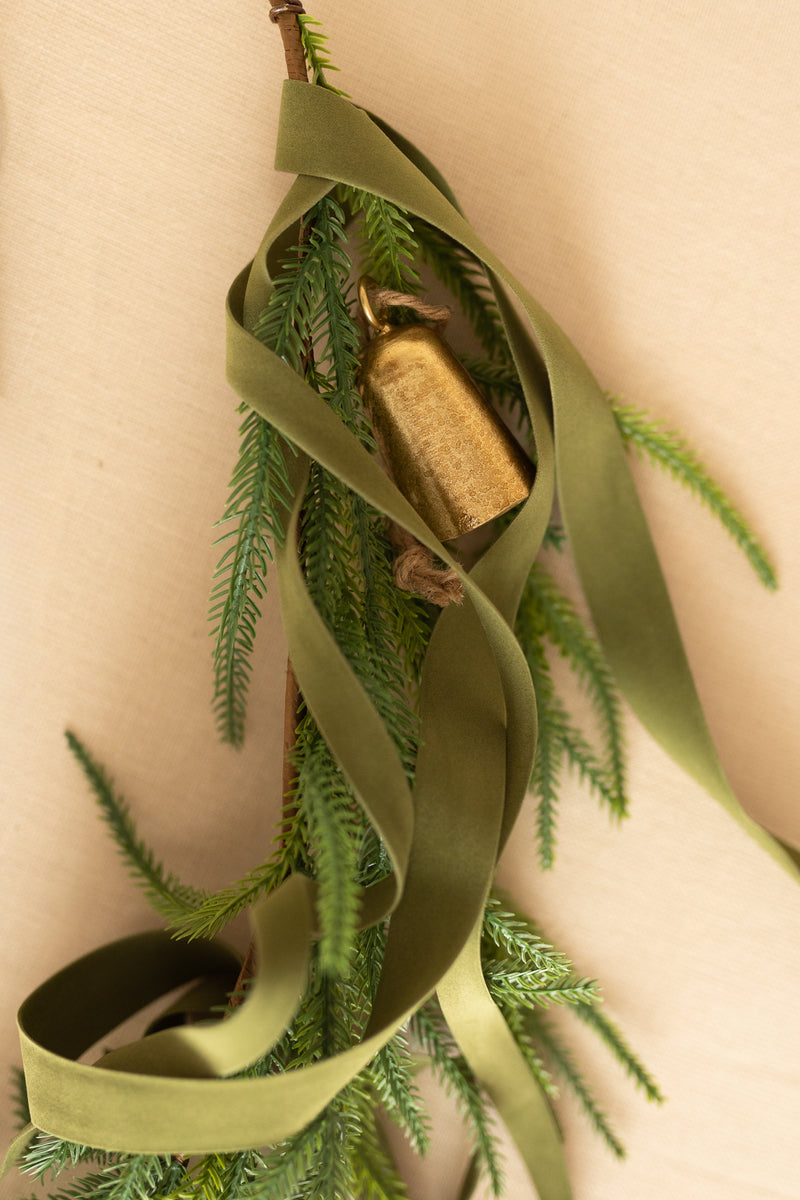 2 Nastri in doppio velluto verde muschio