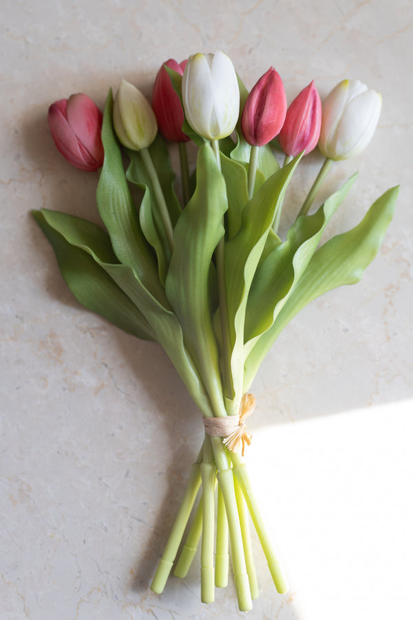 Fascio 7 tulipani mix bianchi e rosa