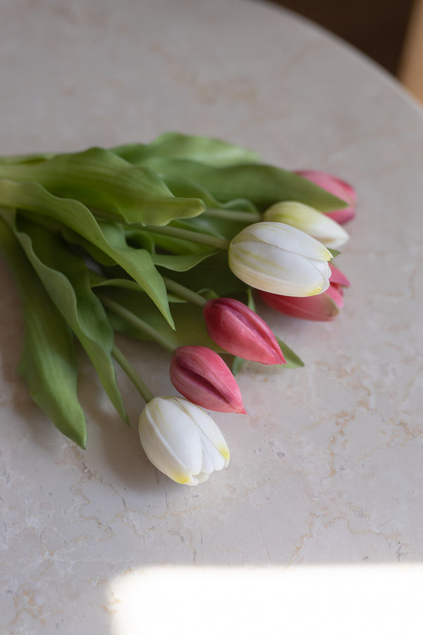 Fascio 7 tulipani mix bianchi e rosa